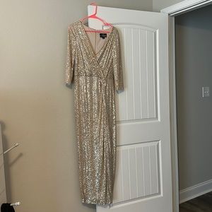 Alex Evenings David’s bridal gold/champagne sparkly dress